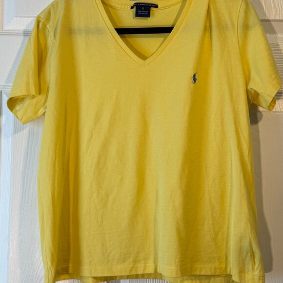 Ralph Lauren Sport Tops - Ralph Lauren Sport | 100% Cotton V Neck T Shirt | Yellow | Women’s Size XL